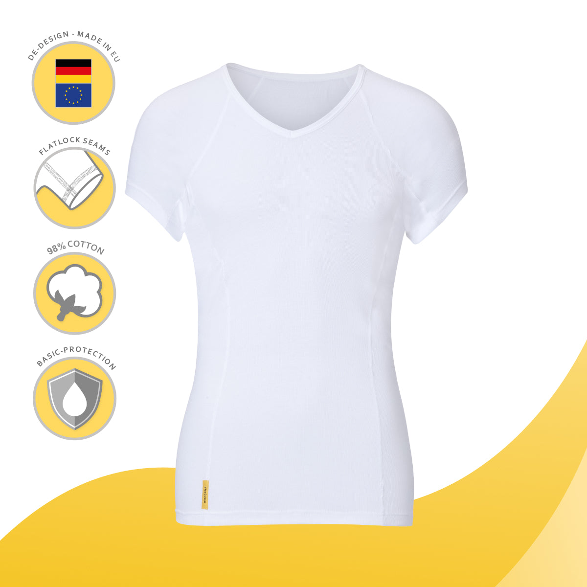 Men's V-classic shirt with high-quality absorbent underarm protection