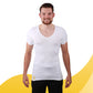 Men's V-classic shirt with high-quality absorbent underarm protection