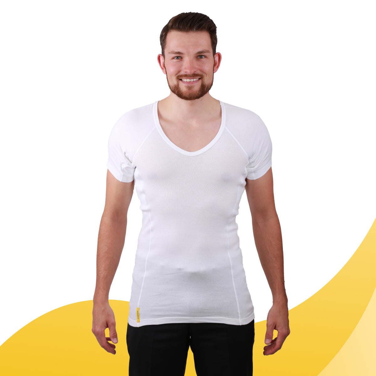 Men's V-classic shirt with high-quality absorbent underarm protection