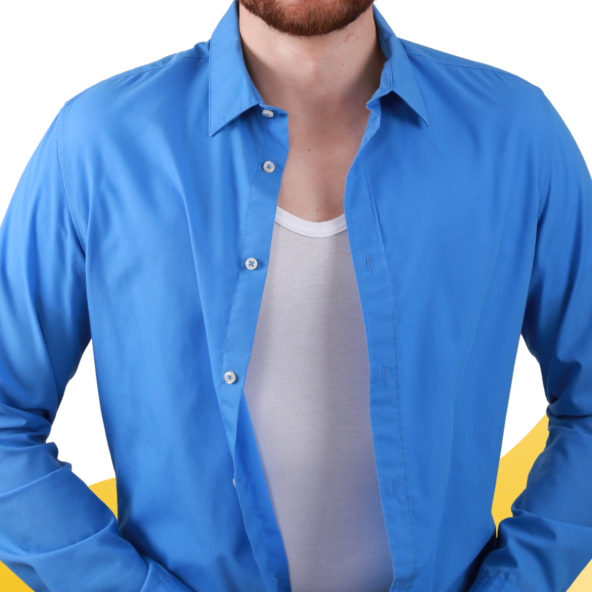 Men's V-classic shirt with high-quality absorbent underarm protection