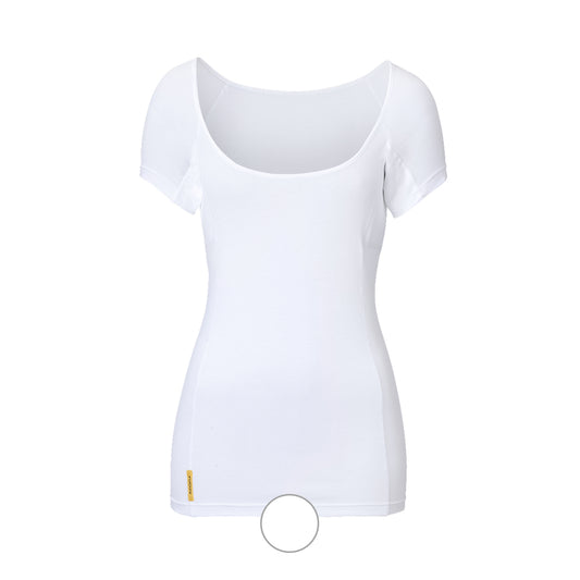 MANJANA® Women V-modern Shirt - integrated underarm sweat protection White