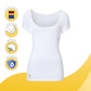 MANJANA® Women V-modern Shirt - integrated underarm sweat protection White