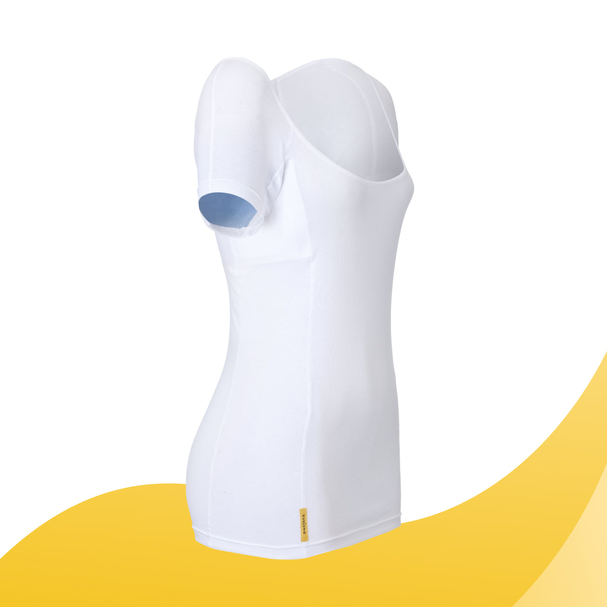 MANJANA® Women V-modern Shirt - integrated underarm sweat protection White