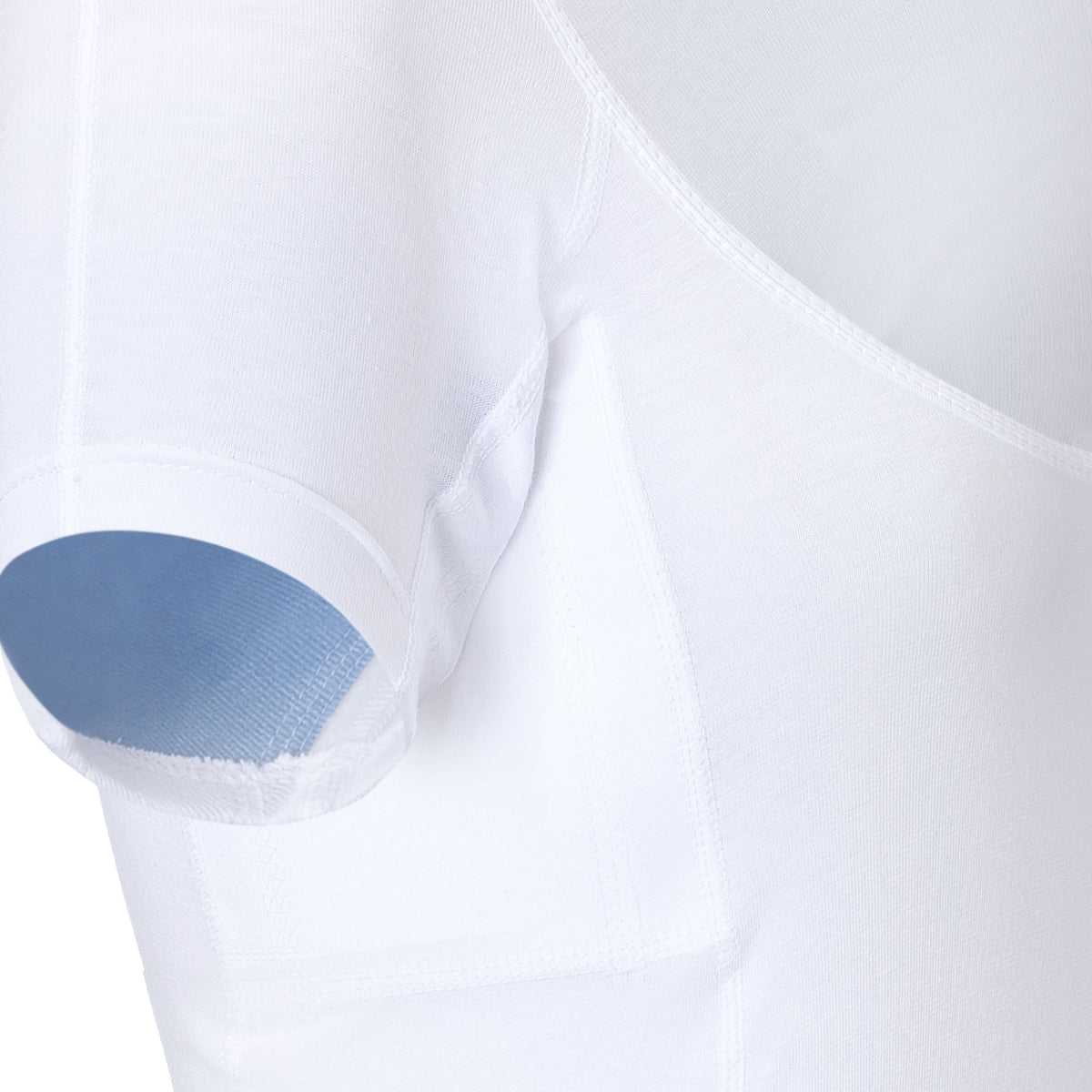 MANJANA® Women V-modern Shirt - integrated underarm sweat protection White