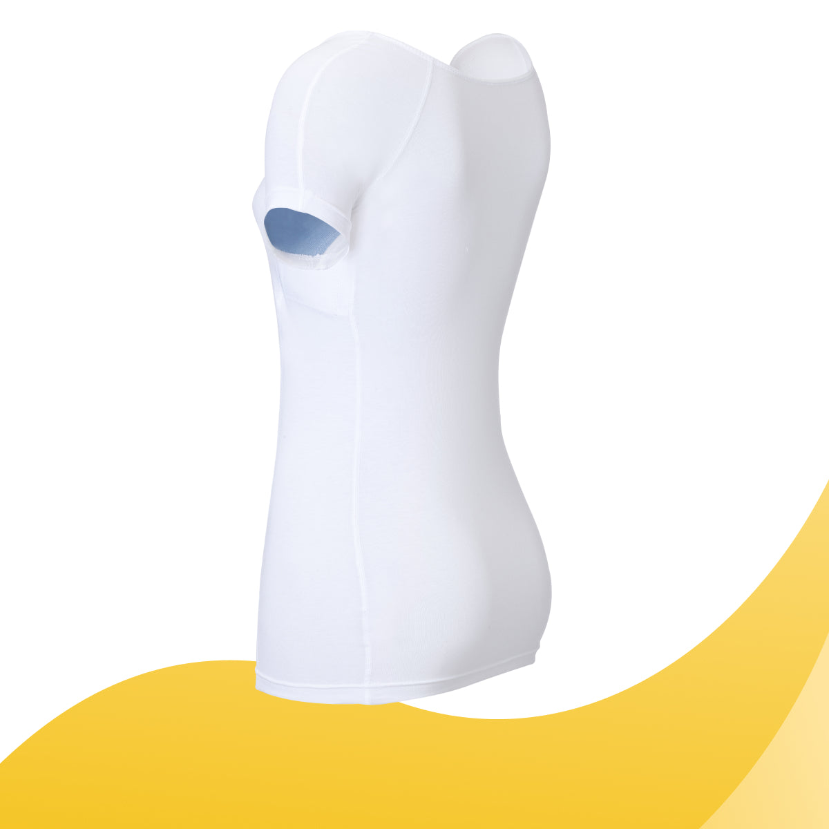 MANJANA® Women V-modern Shirt - integrated underarm sweat protection White